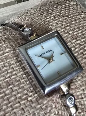 Anne Klein Two-Tone Square Dial Bracelet Watch - Silver & Gold